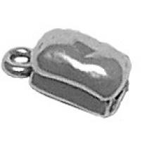 Charms. Sterling Silver, 5.0mm Width by 5.4mm Length by 11.6mm Height, Loaf of Bread Charm. Quantity Per Pack: 1 Piece.