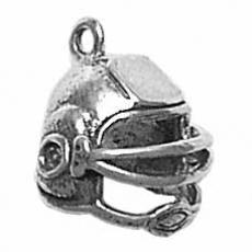 Charms. Sterling Silver, 13.9mm Width by 13.6mm Length by 11.2mm Height, Football Helmet Charm. Quantity Per Pack: 1 Piece.