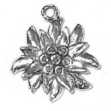 Charms. Sterling Silver, 16.8mm Width by 3.0mm Length by 18.6mm Height, Edelweiss Flower Charm. Quantity Per Pack: 1 Piece.