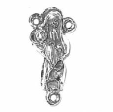 Charms. Sterling Silver, 10.6mm Width by 4.2mm Length by 21.9mm Height, Mother Mary Charm. Quantity Per Pack: 1 Piece.