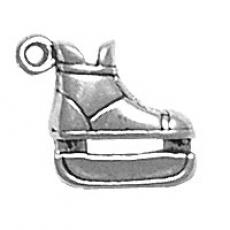 Charms. Sterling Silver, 14.2mm Width by 4.1mm Length by 11.2mm Height, Ice Skate Charm. Quantity Per Pack: 1 Piece.