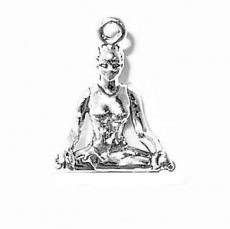 Charms. Sterling Silver, 13.2mm Width by 9.8mm Length by 18.0mm Height, Female in Yoga Pose Charm. Quantity Per Pack: 1 Piece.