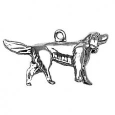 Charms. Sterling Silver, 26.2mm Width by 4.6mm Length by 14.3mm Height, Irish Setter Dog Charm. Quantity Per Pack: 1 Piece.