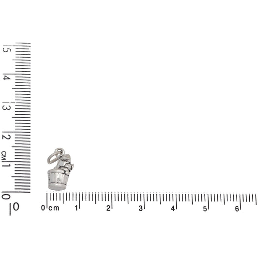 Sterling Silver, 7.1mm Width by 7.0mm Length by 12.8mm Height, Pig in a Barrel Charm. Quantity Per Pack: 1 Piece.