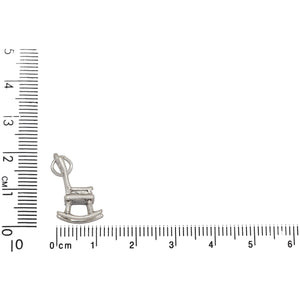 Sterling Silver, 9.8mm Width by 11.7mm Length by 18.4mm Height, Rocking Chair Charm. Quantity Per Pack: 1 Piece.