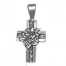 Load image into Gallery viewer, Charms. Sterling Silver, 12.7mm Width by 4.2mm Length by 27.1mm Height, Cross Pendant. Quantity Per Pack: 1 Piece.
