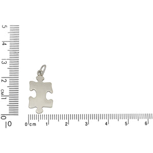 Sterling Silver, 12.2mm Width by 1.0mm Length by 23.2mm Height, Puzzle Piece Charm. Quantity Per Pack: 1 Piece.