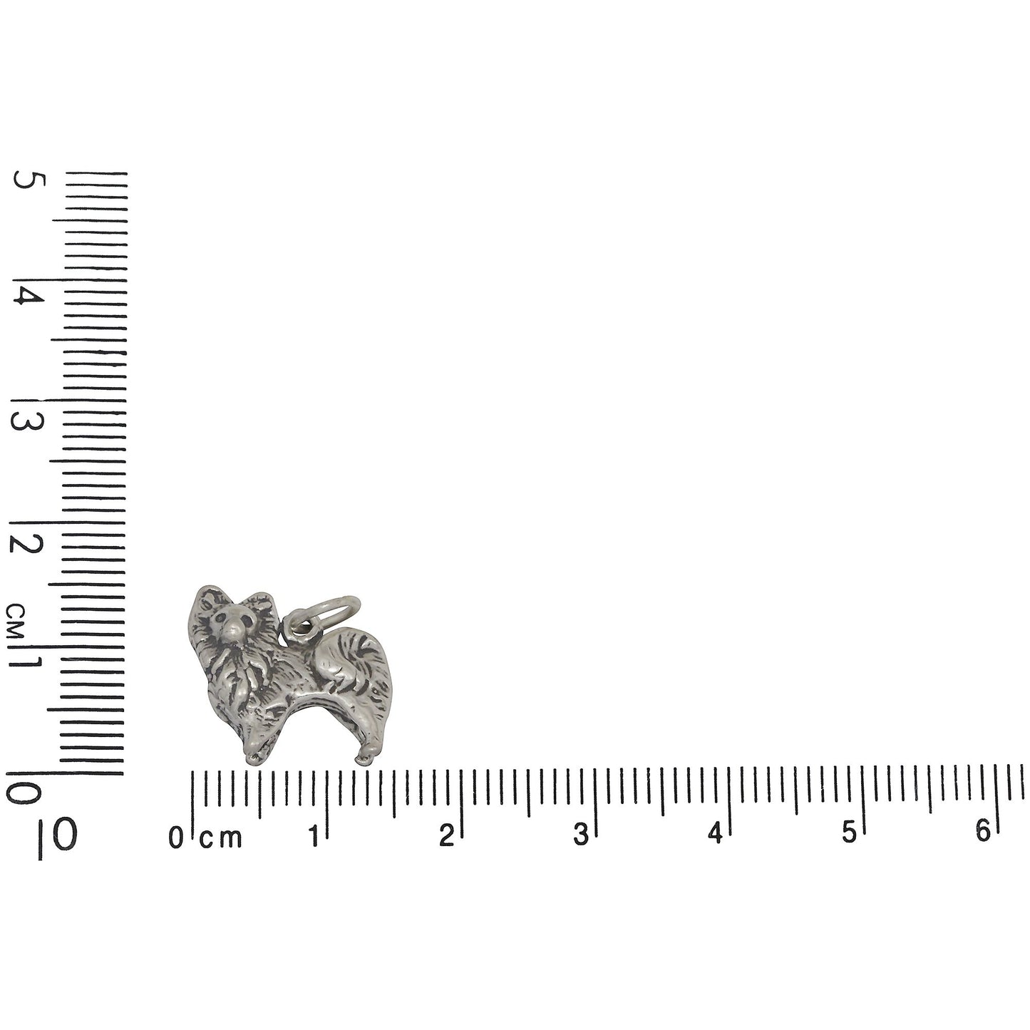 Sterling Silver, 15.4mm Width by 5.2mm Length by 13.9mm Height, Pomeranian Dog Charm. Quantity Per Pack: 1 Piece.
