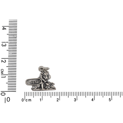 Sterling Silver, 17.4mm Width by 2.7mm Length by 14.6mm Height, Lion and Lamb Friends Charm. Quantity Per Pack: 1 Piece.