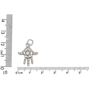 Sterling Silver, 16.0mm Width by 3.0mm Length by 19.4mm Height, Hamish Hand Charm. Quantity Per Pack: 1 Piece.