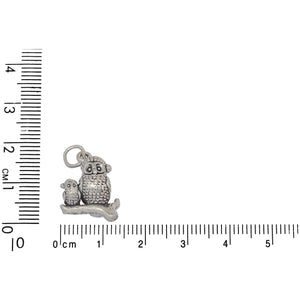 Sterling Silver, 14.5mm Width by 6.4mm Length by 19.4mm Height, Santa Owls Charm. Quantity Per Pack: 1 Piece.