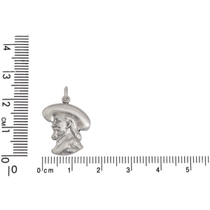 Sterling Silver, 16.5mm Width by 1.8mm Length by 20.9mm Height, Buffalo Bill Charm. Quantity Per Pack: 1 Piece.