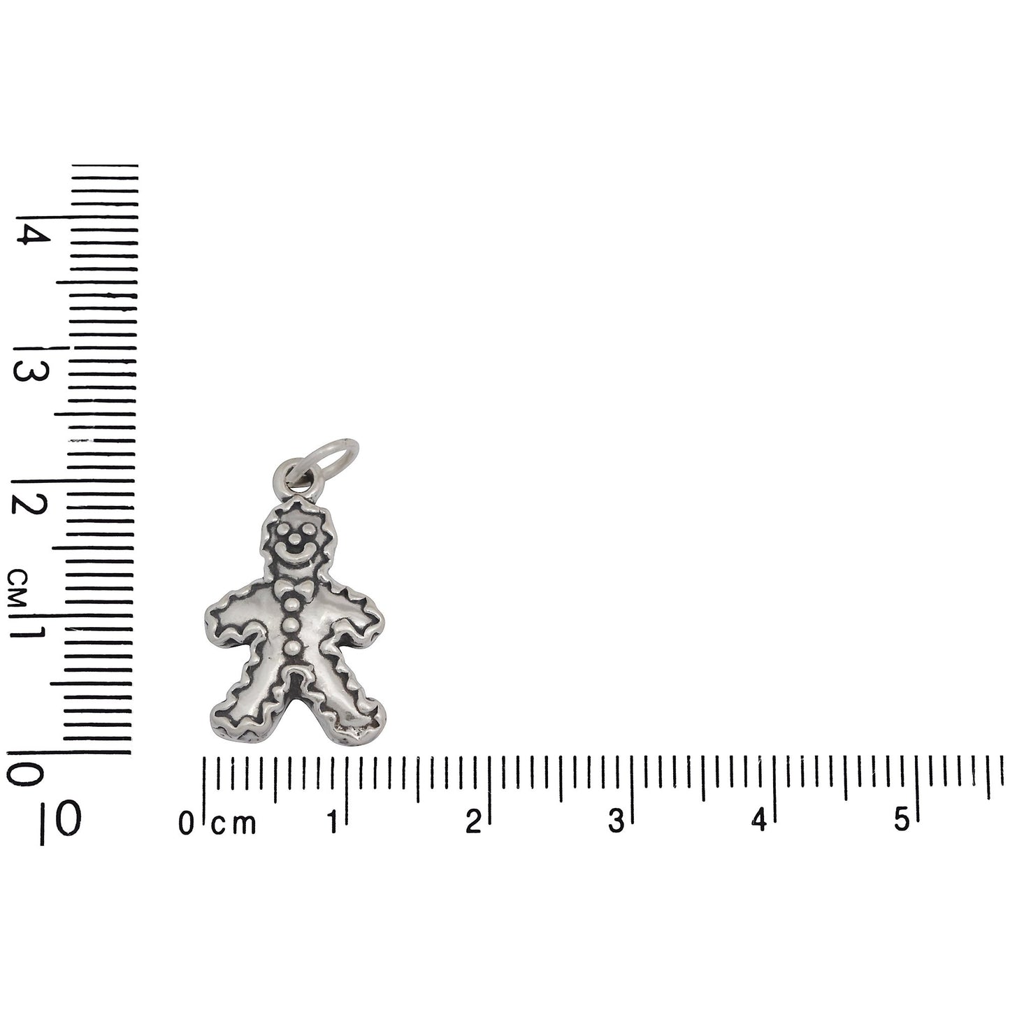 Sterling Silver, 12.8mm Width by 2.9mm Length by 21.2mm Height, Gingerbread Man Charm. Quantity Per Pack: 1 Piece.