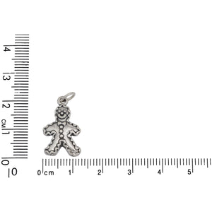 Sterling Silver, 12.8mm Width by 2.9mm Length by 21.2mm Height, Gingerbread Man Charm. Quantity Per Pack: 1 Piece.