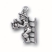 Load image into Gallery viewer, Charms. Sterling Silver, 15.4mm Width by 6.2mm Length by 21.4mm Height, Firefighter on Ladder Charm. Quantity Per Pack: 1 Piece.
