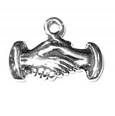 Charms. Sterling Silver, 17.1mm Width by 1.8mm Length by 11.5mm Height, Friendship Hands Charm. Quantity Per Pack: 1 Piece.