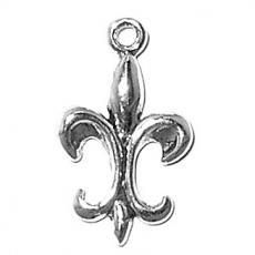 Charms. Sterling Silver, 12.8mm Width by 2.3mm Length by 20.9mm Height, Fleur De Lis Charm. Quantity Per Pack: 1 Piece.