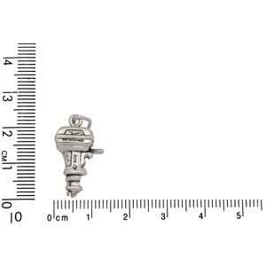 Sterling Silver, 13.5mm Width by 6.0mm Length by 22.4mm Height, Boat Motor Charm. Quantity Per Pack: 1 Piece.