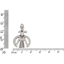 Load image into Gallery viewer, Sterling Silver, 19.2mm Width by 1.1mm Length by 24.8mm Height, Thunderbird Charm. Quantity Per Pack: 1 Piece.
