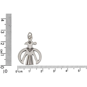 Sterling Silver, 19.2mm Width by 1.1mm Length by 24.8mm Height, Thunderbird Charm. Quantity Per Pack: 1 Piece.