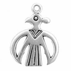 Charms. Sterling Silver, 19.2mm Width by 1.1mm Length by 24.8mm Height, Thunderbird Charm. Quantity Per Pack: 1 Piece.