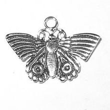 Load image into Gallery viewer, Charms. Sterling Silver, 25.9mm Width by 2.8mm Length by 18.0mm Height, Butterfly Charm. Quantity Per Pack: 1 Piece.
