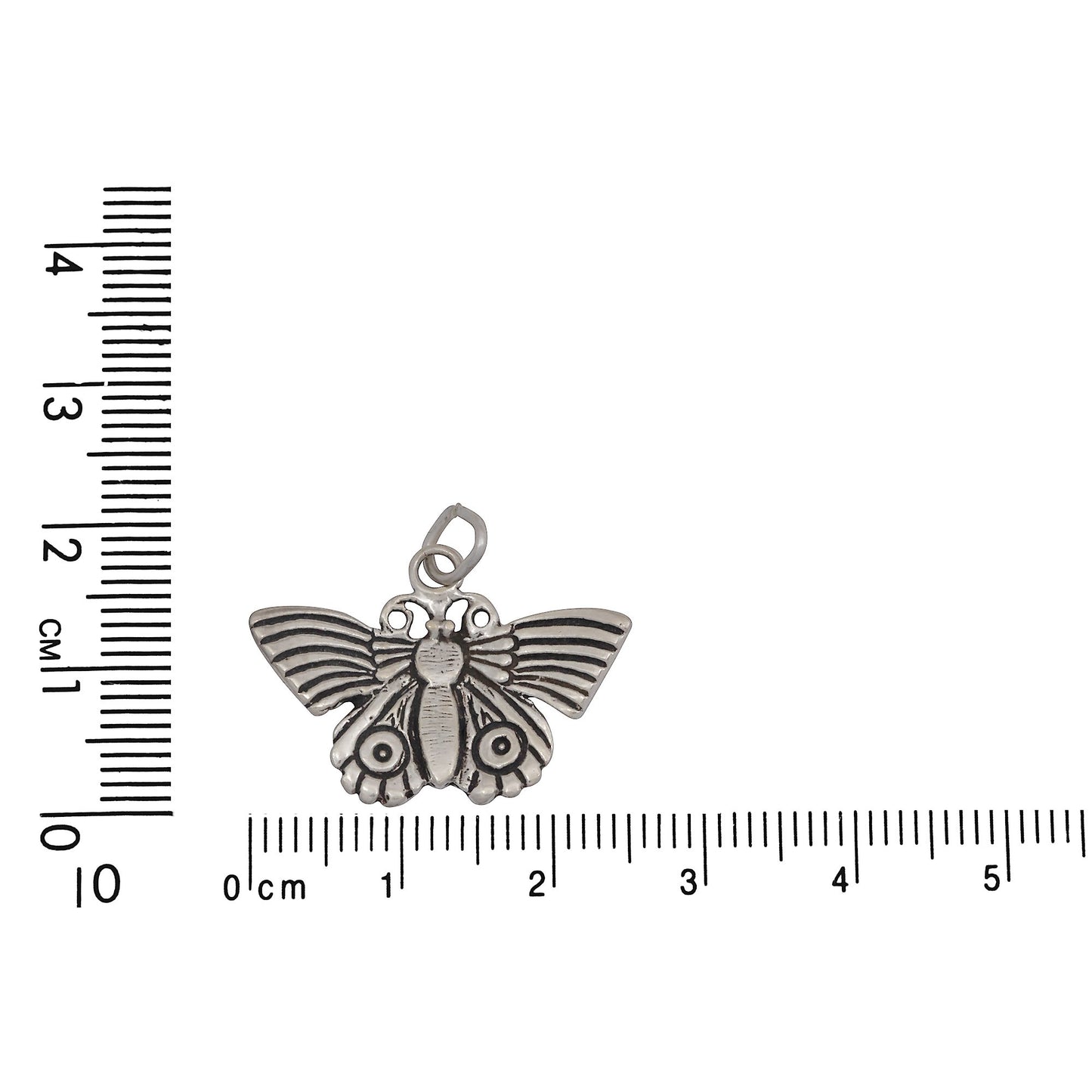 Sterling Silver, 25.9mm Width by 2.8mm Length by 18.0mm Height, Butterfly Charm. Quantity Per Pack: 1 Piece.