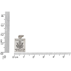 Sterling Silver, 10.9mm Width by 1.3mm Length by 17.4mm Height, Passport Charm. Quantity Per Pack: 1 Piece.