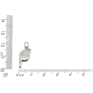 Sterling Silver, 8.1mm Width by 6.4mm Length by 17.9mm Height, Whistle Charm. Quantity Per Pack: 1 Piece.