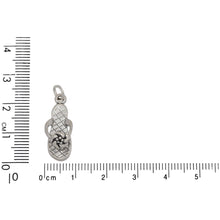 Load image into Gallery viewer, Sterling Silver, 9.0mm Width by 8.2mm Length by 22.2mm Height, Sandal With Flower Charm. Quantity Per Pack: 1 Piece.
