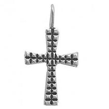 Load image into Gallery viewer, Charms. Sterling Silver, 18.6mm Width by 5.6mm Length by 35.0mm Height, Cross Pendant. Quantity Per Pack: 1 Piece.
