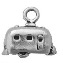 Load image into Gallery viewer, Charms. Sterling Silver, 12.5mm Width by 6.0mm Length by 11.2mm Height, Camper Trailer Charm. Quantity Per Pack: 1 Piece.
