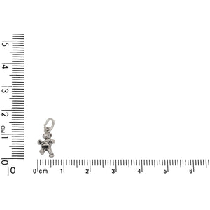 Sterling Silver, 6.9mm Width by 5.4mm Length by 12.3mm Height, Bear Playing Drum Charm. Quantity Per Pack: 1 Piece.