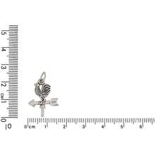 Load image into Gallery viewer, Sterling Silver, 16.0mm Width by 1.3mm Length by 21.2mm Height, Weather Vane Charm. Quantity Per Pack: 1 Piece.
