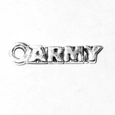 Charms. Sterling Silver, 4.9mm Width by 2.0mm Length by 19.3mm Height, Army Charm. Quantity Per Pack: 1 Piece.