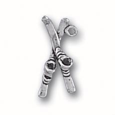 Charms. Sterling Silver, 9.1mm Width by 6.8mm Length by 20.2mm Height, Skis With Boots Charm. Quantity Per Pack: 1 Piece.