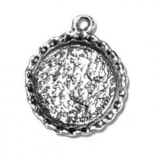 Charms. Sterling Silver, 15.6mm Width by 2.6mm Length by 18.4mm Height, Pie Crust in Tin Charm. Quantity Per Pack: 1 Piece.