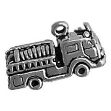 Charms. Sterling Silver, 19.5mm Width by 8.7mm Length by 11.3mm Height, Fire Engine Charm. Quantity Per Pack: 1 Piece.