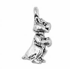 Charms. Sterling Silver, 5.7mm Width by 6.7mm Length by 15.7mm Height, Small Chipmunk Charm. Quantity Per Pack: 1 Piece.