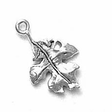 Charms. Sterling Silver, 12.9mm Width by 2.8mm Length by 20.5mm Height, Oak Leaf Charm. Quantity Per Pack: 1 Piece.