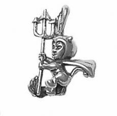 Charms. Sterling Silver, 9.0mm Width by 13.1mm Length by 19.7mm Height, Devil Pendant. Quantity Per Pack: 1 Piece.