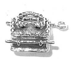 Charms. Sterling Silver, 11.6mm Width by 11.0mm Length by 18.8mm Height, Ark of the Covenant Charm. Quantity Per Pack: 1 Piece.