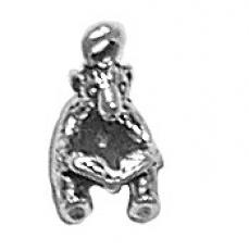 Charms. Sterling Silver, 6.3mm Width by 7.2mm Length by 11.5mm Height, Bear With Book Charm. Quantity Per Pack: 1 Piece.