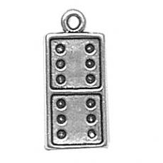 Charms. Sterling Silver, 8.3mm Width by 2.6mm Length by 18.3mm Height, Domino Charm. Quantity Per Pack: 1 Piece.