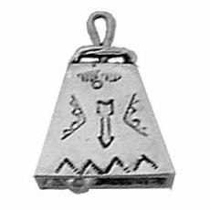 Charms. Sterling Silver, 15.0mm Width by 8.6mm Length by 19.8mm Height, Cow Bell Pendant. Quantity Per Pack: 1 Piece.