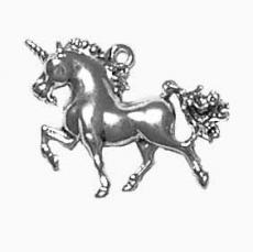 Charms. Sterling Silver, 19.7mm Width by 3.7mm Length by 16.6mm Height, Unicorn Charm. Quantity Per Pack: 1 Piece.