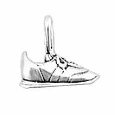 Charms. Sterling Silver, 13.2mm Width by 4.9mm Length by 11.7mm Height, Tennis Shoe Charm With Bail. Quantity Per Pack: 1 Piece.