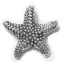 Charms. Sterling Silver, 19.3mm Width by 6.1mm Length by 19.2mm Height, Starfish Charm. Quantity Per Pack: 1 Piece.