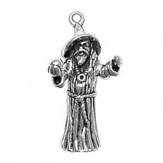 Charms. Sterling Silver, 15.6mm Width by 10.4mm Length by 27.4mm Height, Wizard Charm. Quantity Per Pack: 1 Piece.