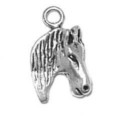 Charms. Sterling Silver, 10.1mm Width by 3.4mm Length by 16.5mm Height, Horse Head Charm. Quantity Per Pack: 1 Piece.